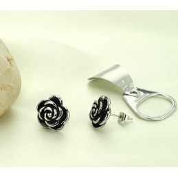 High Quality Female Flower Shape Titanium Earrings