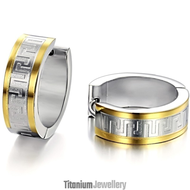 High Quality Wall Pattern Titanium Earrings