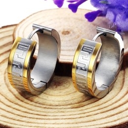 High Quality Wall Pattern Titanium Earrings