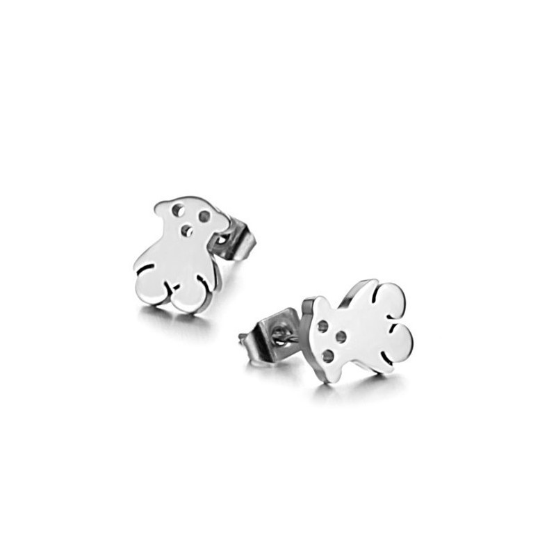 Reliable Reputation Female Bear Shape Titanium Earrings