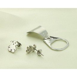 Reliable Reputation Female Bear Shape Titanium Earrings