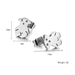 Reliable Reputation Female Bear Shape Titanium Earrings