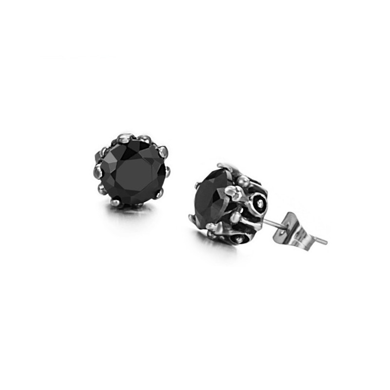 Reliable Reputation Black Titanium Earrings With Diamond