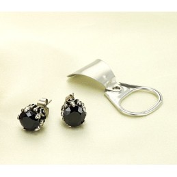 Reliable Reputation Black Titanium Earrings With Diamond