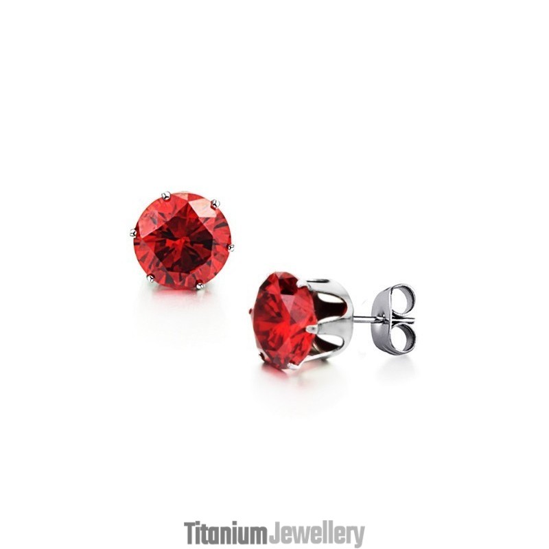 Excellent Quality Female Red Titanium Earrings With Rhinestone Excellent Quality Female Red Titanium Earrings With Rhinestone