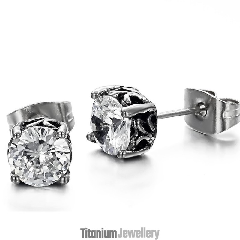 The Queen Of Quality Unisex Titanium Earrings With Rhinestone The Queen Of Quality Unisex Titanium Earrings With Rhinestone