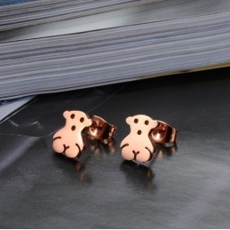 Quality And Quantity Assured Female Bear Shape Titanium Earrings