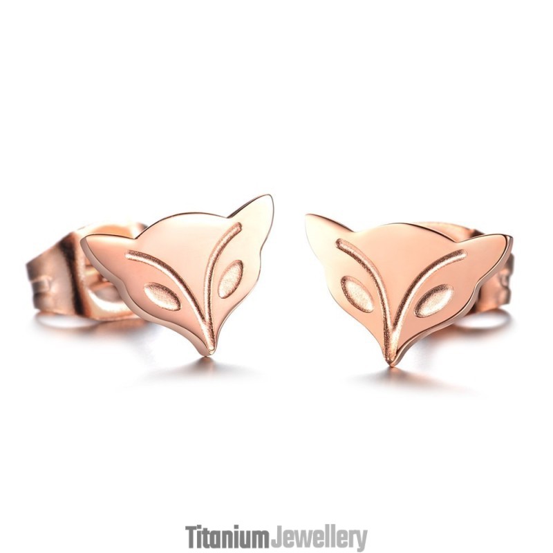 Superior Quality Female Fox Shape Titanium Earrings Superior Quality Female Fox Shape Titanium Earrings