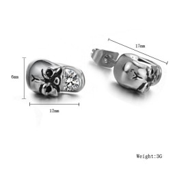 Dependable Performance Female Skull Titanium Earrings With Diamond