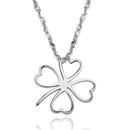 Easy To Use Female Clover Shape Platinum Plating Titanium Necklace