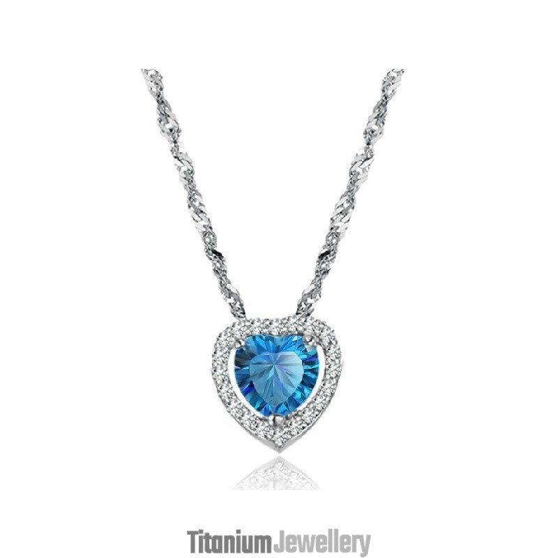 High Quality Female Sweetheart Platinum Plating Titanium Necklace With Rhinestone High Quality Female Sweetheart Platinum Plating Titanium Necklace With Rhinestone