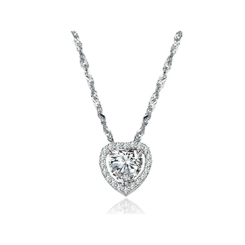 Reliable Quality Female Sweetheart Platinum Plating Titanium Necklace With Rhinestone Reliable Quality Female Sweetheart Platinum Plating Titanium Necklace With Rhinestone