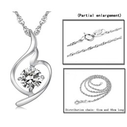 The Queen Of Quality Female Fashion Platinum Plating Titanium Necklace With Diamond