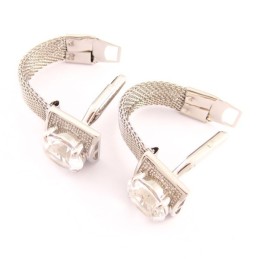Fashion New Style Titanium Cufflinks With Flashing Crystal