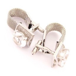 Fashion New Style Titanium Cufflinks With Flashing Crystal