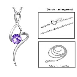 Selling Well All Over The World Female Purple Platinum Plating Titanium Necklace With Diamond