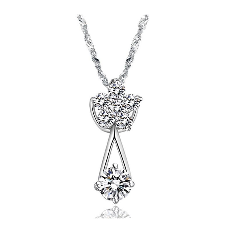 Dependable Performance Female Platinum Plating Titanium Necklace With Diamond Dependable Performance Female Platinum Plating Titanium Necklace With Diamond