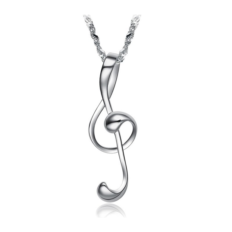 Reliable Reputation Female Musical Notation Platinum Plating Titanium Necklace