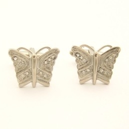 Titanium Butterfly Cufflinks With Diamonds
