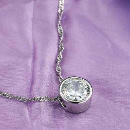 To Have A Long Story Female Platinum Plating Titanium Necklace With Rhinestone