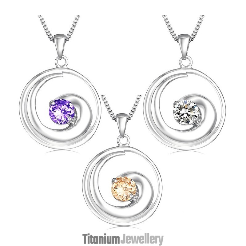 High Quality Female Platinum Plating Titanium Necklace With Diamond High Quality Female Platinum Plating Titanium Necklace With Diamond