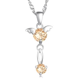 Quality And Quantity Assured Female Platinum Plating Titanium Necklace With Diamond