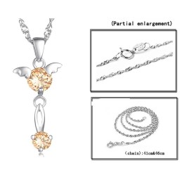 Quality And Quantity Assured Female Platinum Plating Titanium Necklace With Diamond