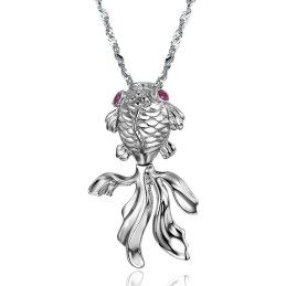 Easy To Use Female Fish Shape Platinum Plating Titanium Necklace