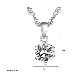 Stable Quality Female Platinum Plating Titanium Necklace With Diamond