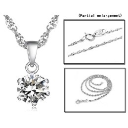 Stable Quality Female Platinum Plating Titanium Necklace With Diamond