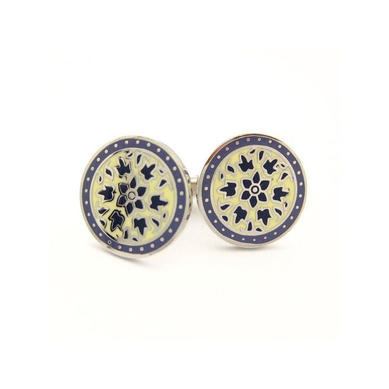 Classical Titanium And Dard Purple Plated Round Cufflinks Classical Titanium And Dard Purple Plated Round Cufflinks