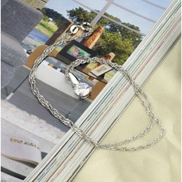 Easy To Use Female Platinum Plating Titanium Necklace With Diamond