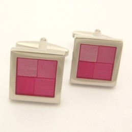 Exquisite Titanium Pink Square Cufflinks