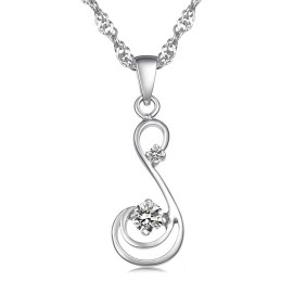 Quality And Quantity Assured Female Platinum Plating Titanium Necklace With Diamond