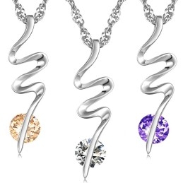Well-Known For Its Fine Quality Female Platinum Plating Titanium Necklace With Diamond