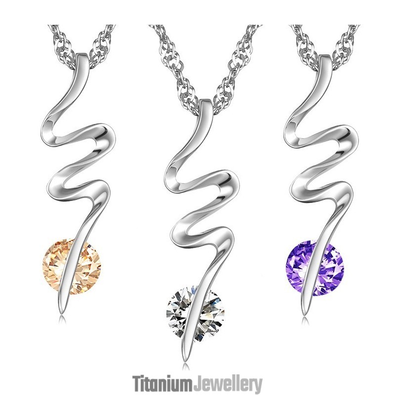 Well-Known For Its Fine Quality Female Platinum Plating Titanium Necklace With Diamond Well-Known For Its Fine Quality Female Platinum Plating Titanium Necklace With Diamond