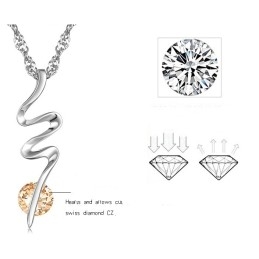 Well-Known For Its Fine Quality Female Platinum Plating Titanium Necklace With Diamond