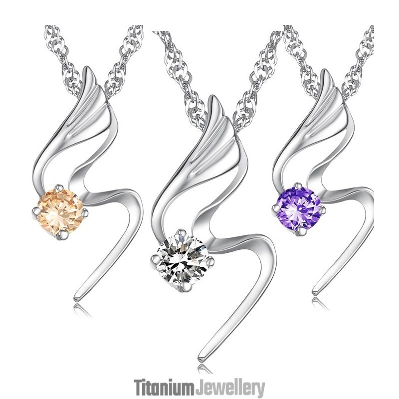 Reliable Quality Female Platinum Plating Titanium Necklace With Diamond Reliable Quality Female Platinum Plating Titanium Necklace With Diamond