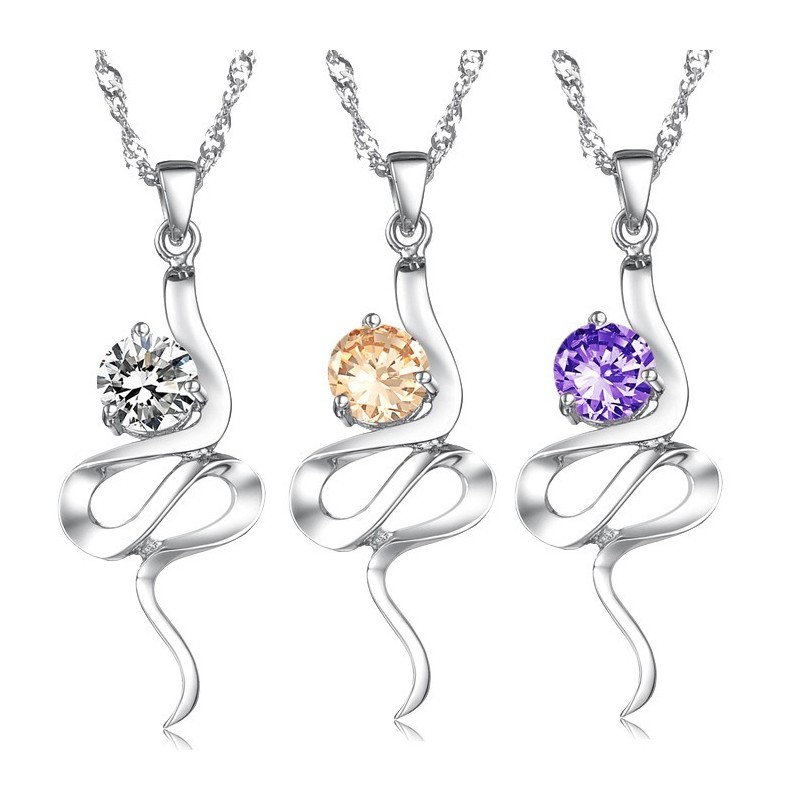 Reliable Reputation Female Purple Platinum Plating Titanium Necklace With Rhinestone Reliable Reputation Female Purple Platinum Plating Titanium Necklace With Rhinestone