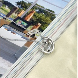 Complete In Specifications Female Platinum Plating Titanium Necklace With Rhinestone