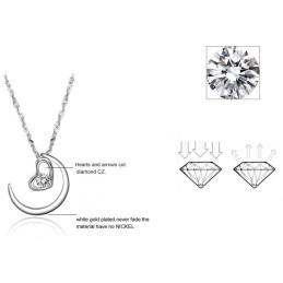 Complete In Specifications Female Platinum Plating Titanium Necklace With Rhinestone