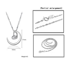 Complete In Specifications Female Platinum Plating Titanium Necklace With Rhinestone