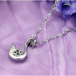 Easy To Use Female Platinum Plating Titanium Necklace With Rhinestone