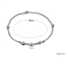 Excellent Quality Female Fish Shape Platinum Plating Titanium Anklet