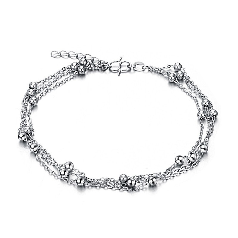 Wide Varieties Female Platinum Plating Titanium Anklet