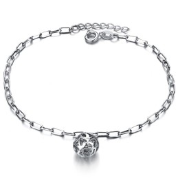 Quality And Quantity Assured Female Hollow Ball Shape Platinum Plating Titanium Anklet