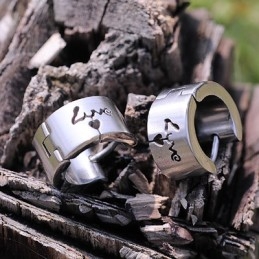 Mens Titanium Earrings With Love