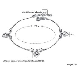 Wide Varieties Female Platinum Plating Titanium Anklet