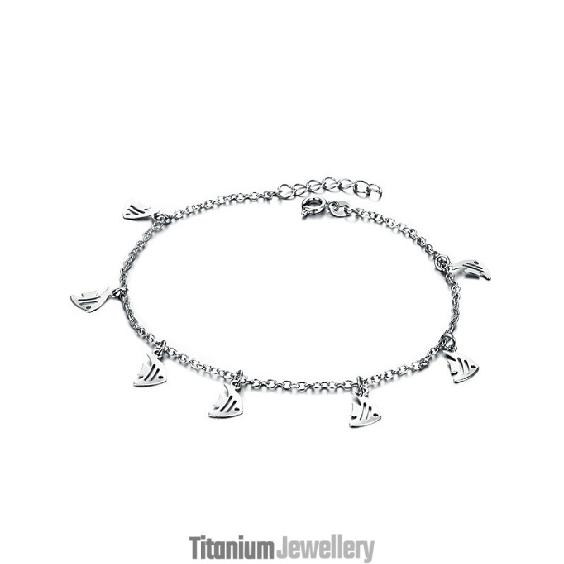 Wide Varieties Female Fillet Shape Platinum Plating Titanium Anklet