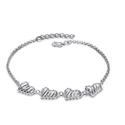 Excellent Quality Female Hollow Sweetheart Platinum Plating Titanium Anklet